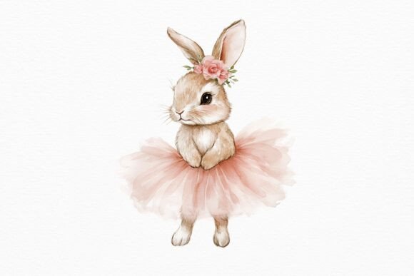 Download Watercolor Bunny in Tutu PNG - Watercolor bunny Collection