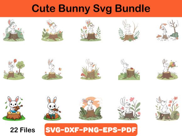 Download Cute Bunny Svg Bundle, Rabbit SVG Bundle - Cute bunny svg Collection