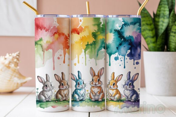 Download Watercolor Bunny Garden 20oz Wrap - Watercolor bunny Collection