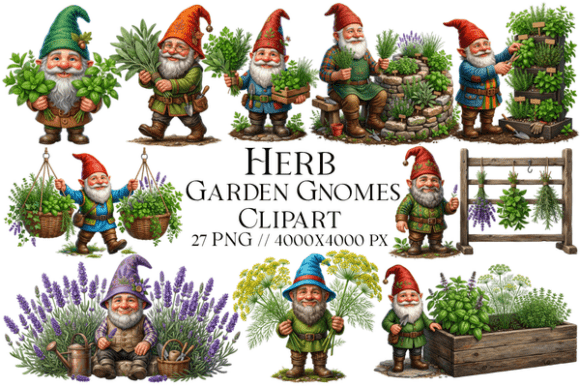Download Herb Garden Gnomes Clipart PNG - Premium Resources