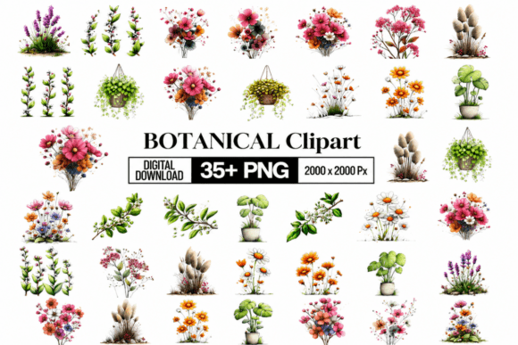 Download Whimsical Botanical Clipart - Botanical clipart Collection