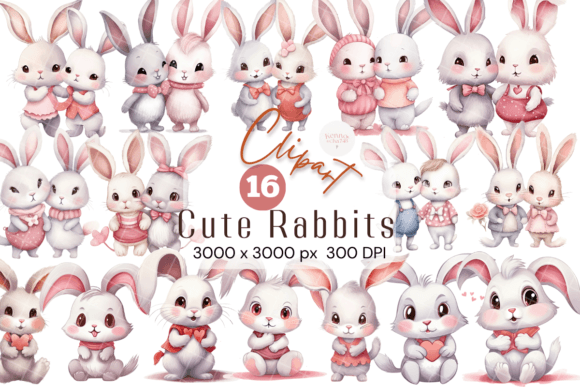 Download Watercolor Bunny Clipart for Girl - Watercolor bunny Collection