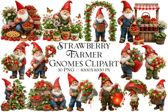 Download Strawberry Farmer Gnomes Clipart PNG - Premium Resources